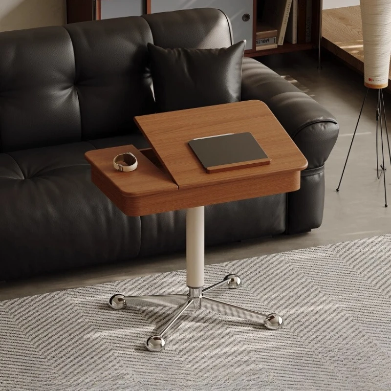 

Medieval style lifting sofa side table living room home multi-functional movable side table small coffee table