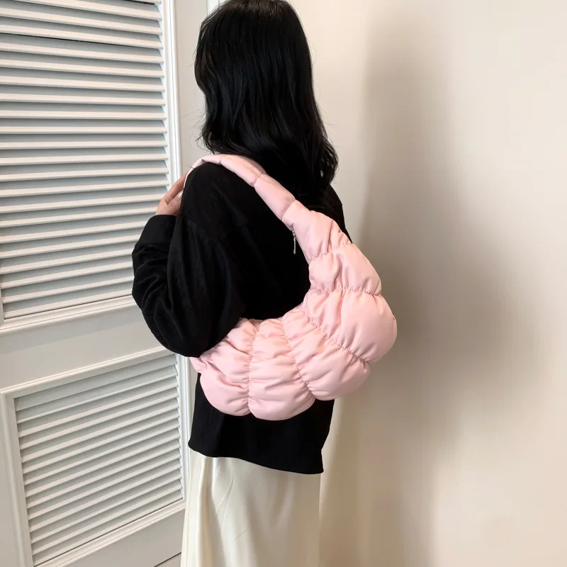 Women's Bag Pleated Cloud Bag Fashion Croissant Bag One Shoulder Dumpling Croissant Bag Hand Bag Bolsas Femininas Mais Vendidas