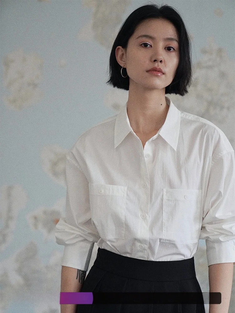 

Jicouture Versatile Double ket irt Early Autumn Commute Design Cotton Blend Long Sve Ne Open Cardigan for Women