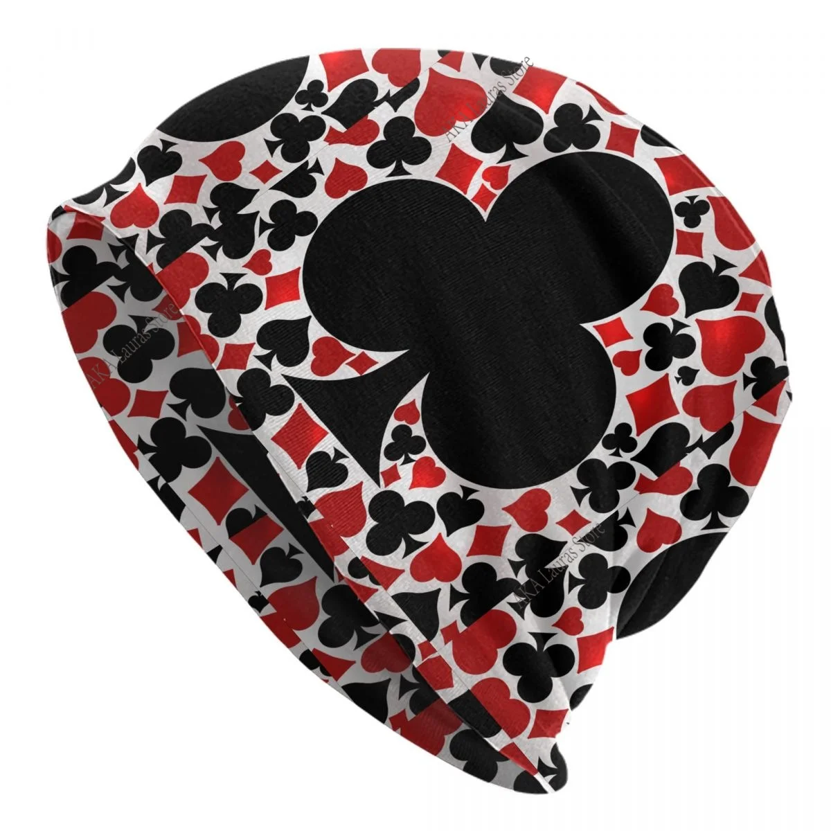 Poker Men Women Beanies Windproof Ski Cap Double Layer Fabric Bonnet Hat