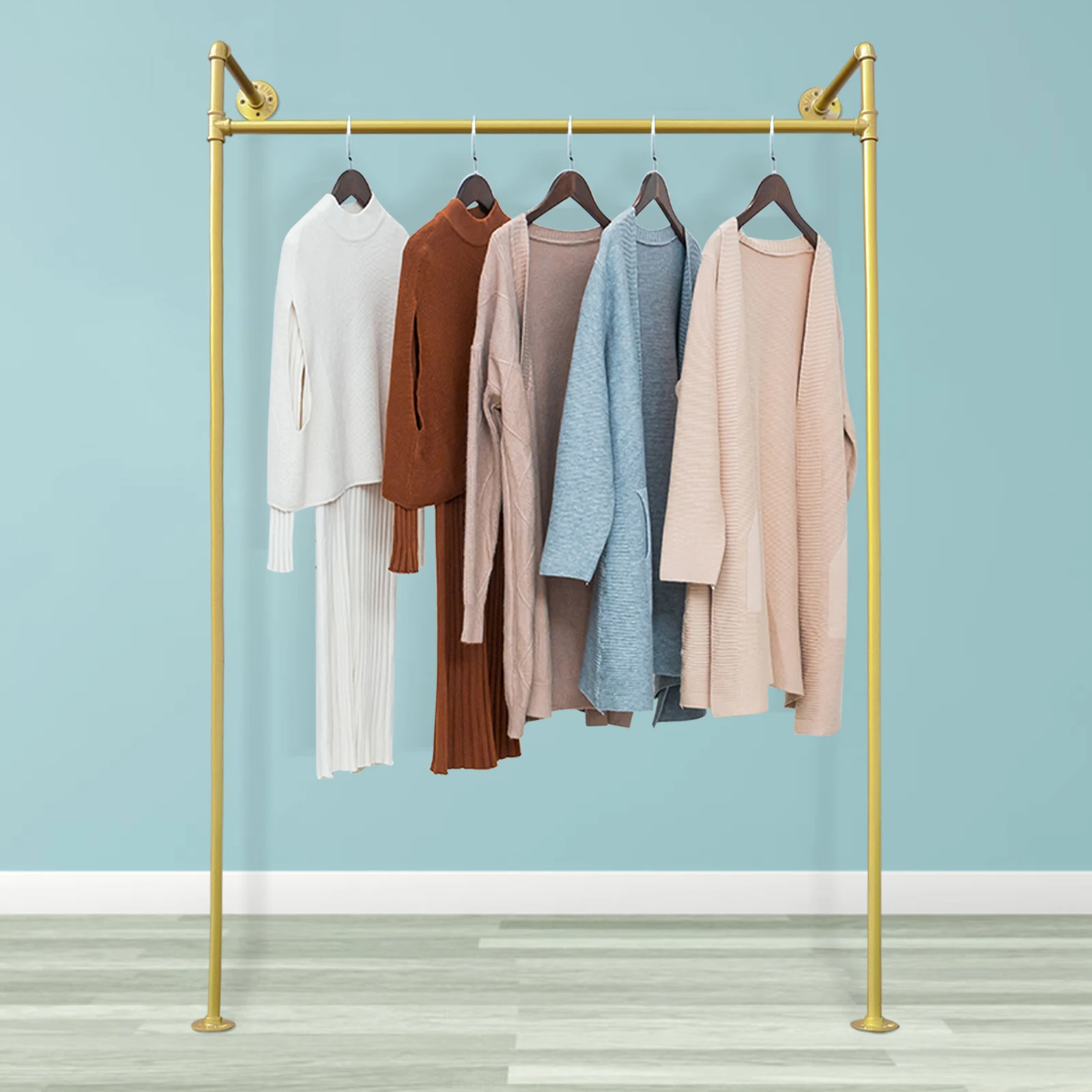 

170cm Clothing Store Display Shelves Wall Mounted Garment Racks For Home Storage