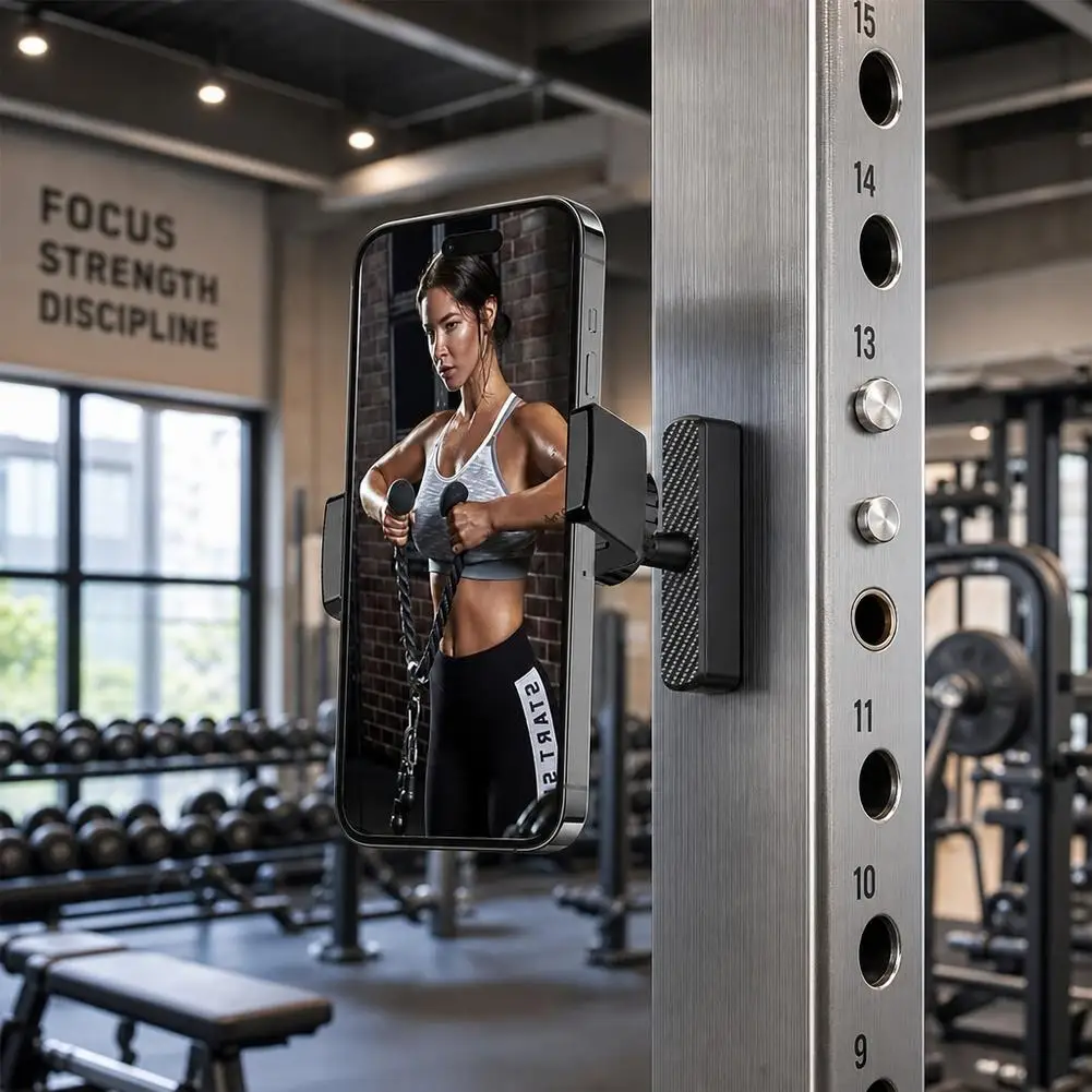 Magnetische Handyhalterung für Fitnessstudio 360 ° Rotierbarer Universeller Handyhalter für Freihändige Nutzung im Fitnessstudio, Auto, Küche und anderen Bereichen – Detail 9