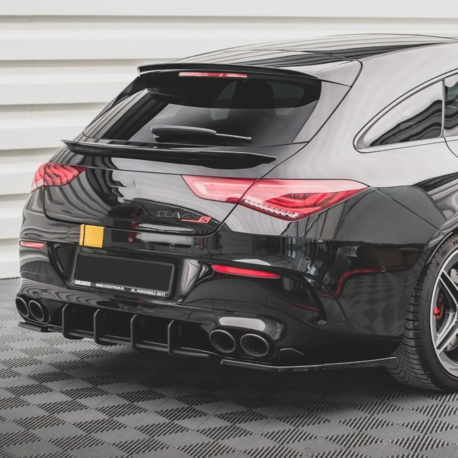 ขายดีสำหรับ Mercedes Benz 2020 + CLA Class CLA35 C118 CLA45 AMG GLOSS สีดำ bemper belakang ด้านสปอยเลอร์ฝาครอบลิปชุดเล็ม