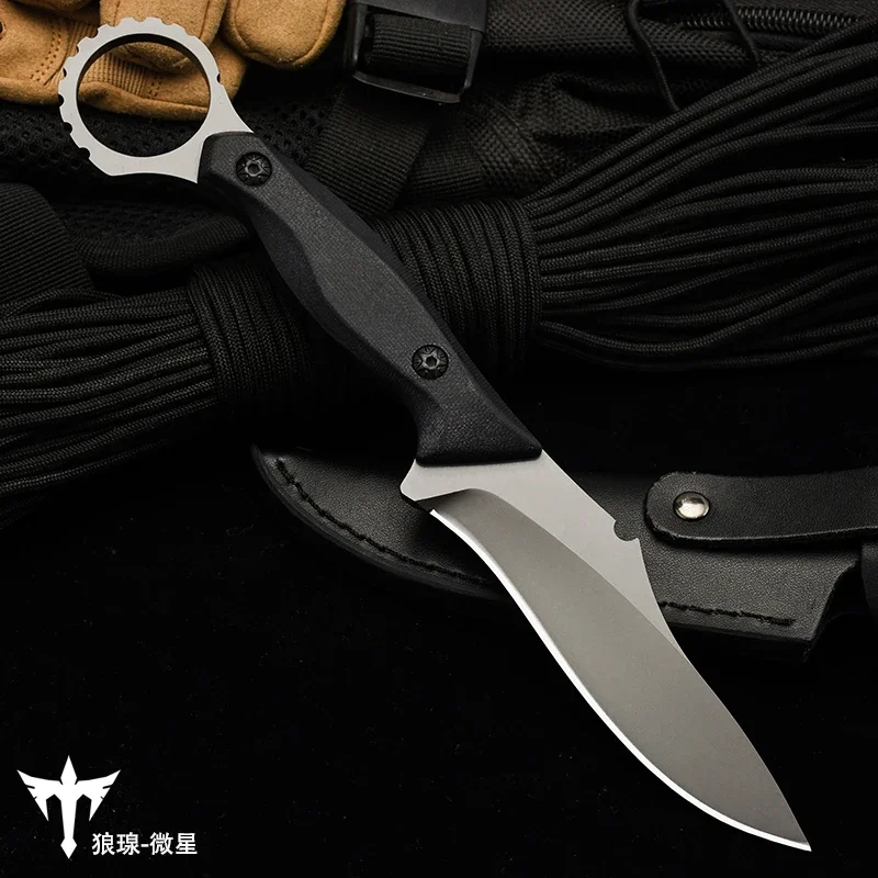 8cr15mov Steel Straight Knife Outdoor Rescue Camping Tactical Knife Anti-height and Hardness Convenient Fishing Tool EDC