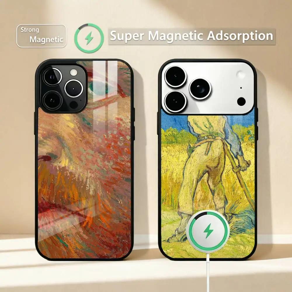 

Stylish Van Gogh Oil Art Painting Phone Case For iPhone17,16,15,14,13,12,11 Plus,Pro Allows magnetic wireless charging