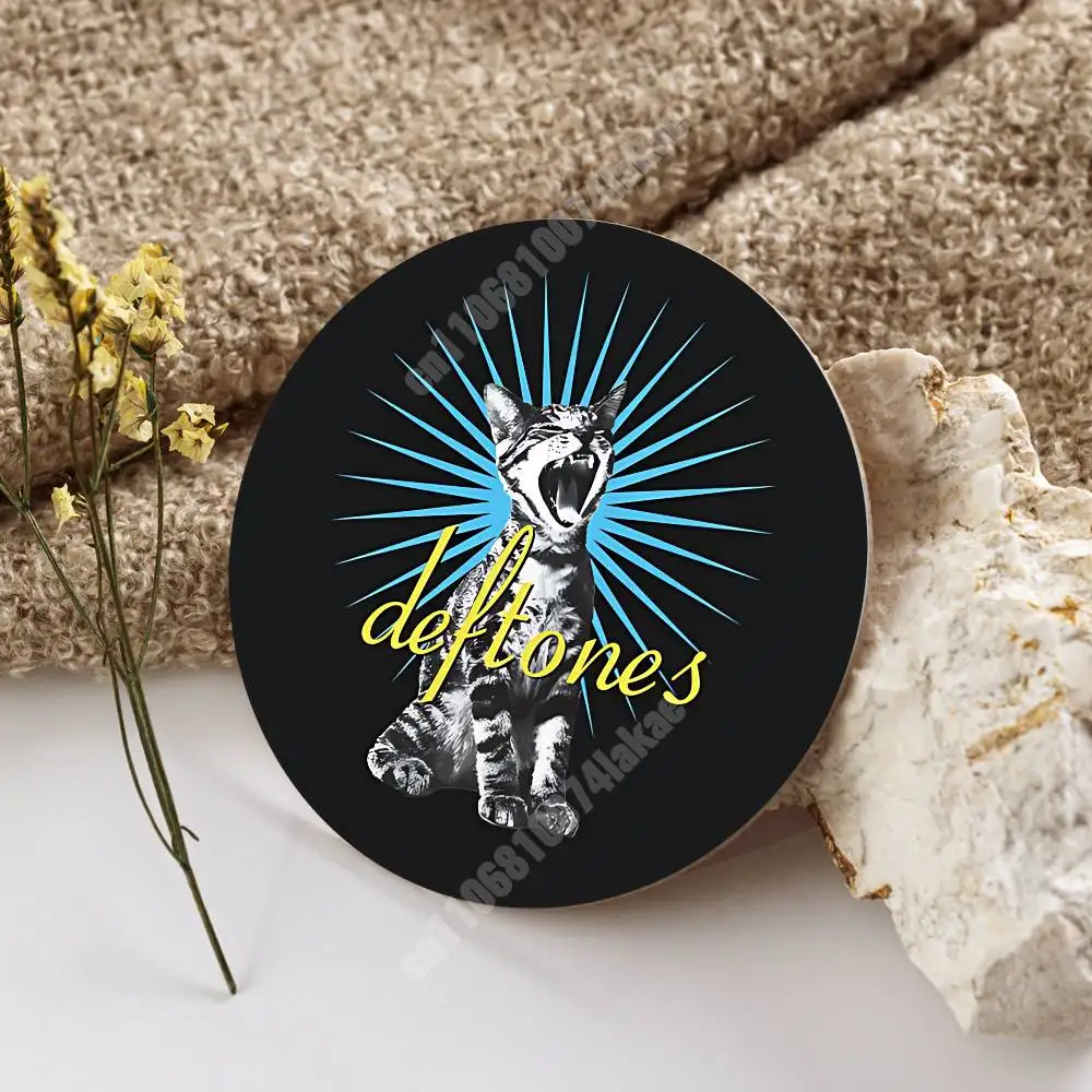 D-Deftones Diamond Eyes Private Music Wooden Cup Mat Americano Beer Milk Water Coaster for Baking Studio