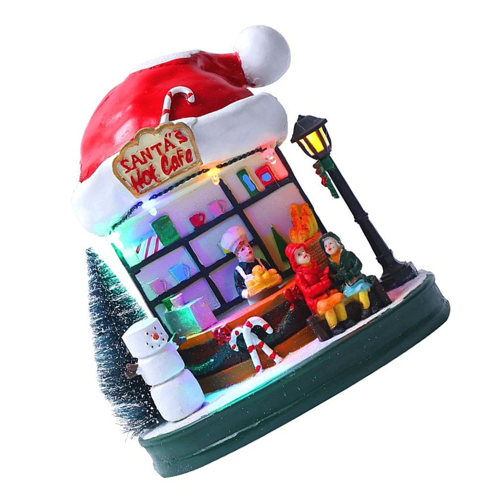 

Resin House naments Glowing Christmas Decor Luminous Xmas Crafts Home Party Accessories Colorful Design