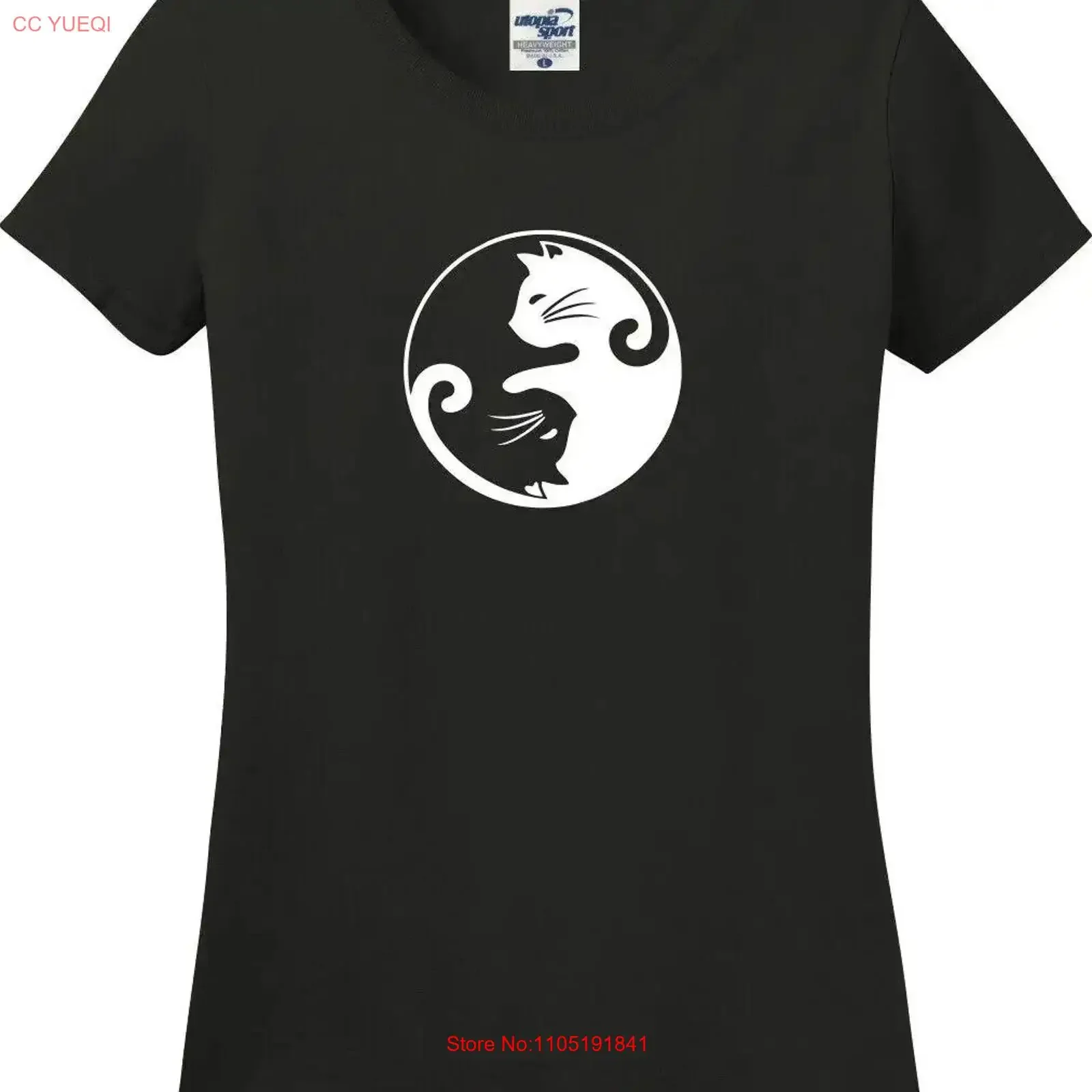 Yin And Yang Black White Cats Missy Fit Ladies T Shirt S 3X vintage Washed Top For Everyday Wear fashion Casual Stretched