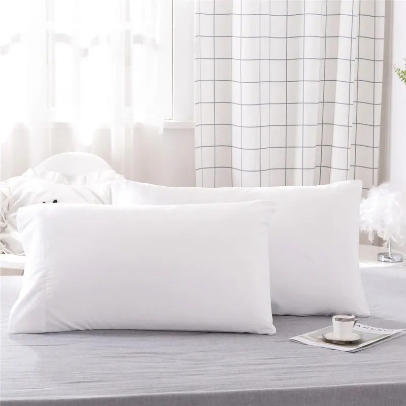 Pair of Luxurious Solid Color Pillowcase Comfortably Soft and Hypoallergenic Pillow Cover for Good Night's Sleep Black Grey Pink
