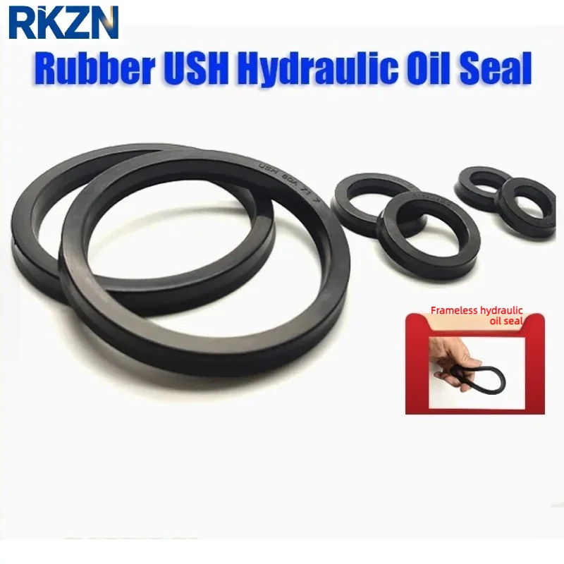 USH Series NBR U/Y Seals, Hydraulic Oil Seal Ring, U-Shaped Y-Shaped Rubber Seal, Heat/Oil/Dust Proof, for Shaft/Piston