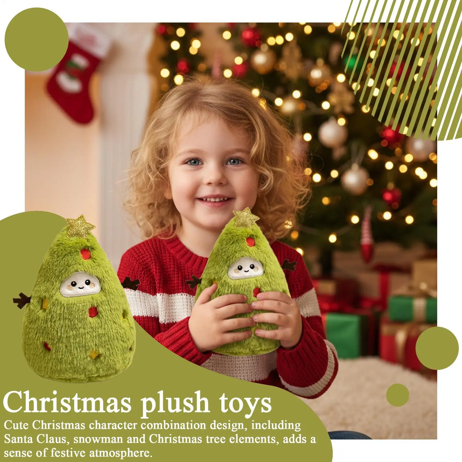 Kerst pluche decoraties 7-inch zacht speelgoed pop decor realistische festival pop voor kinderen vakantie binnen huis verjaardag slaapkamer auto