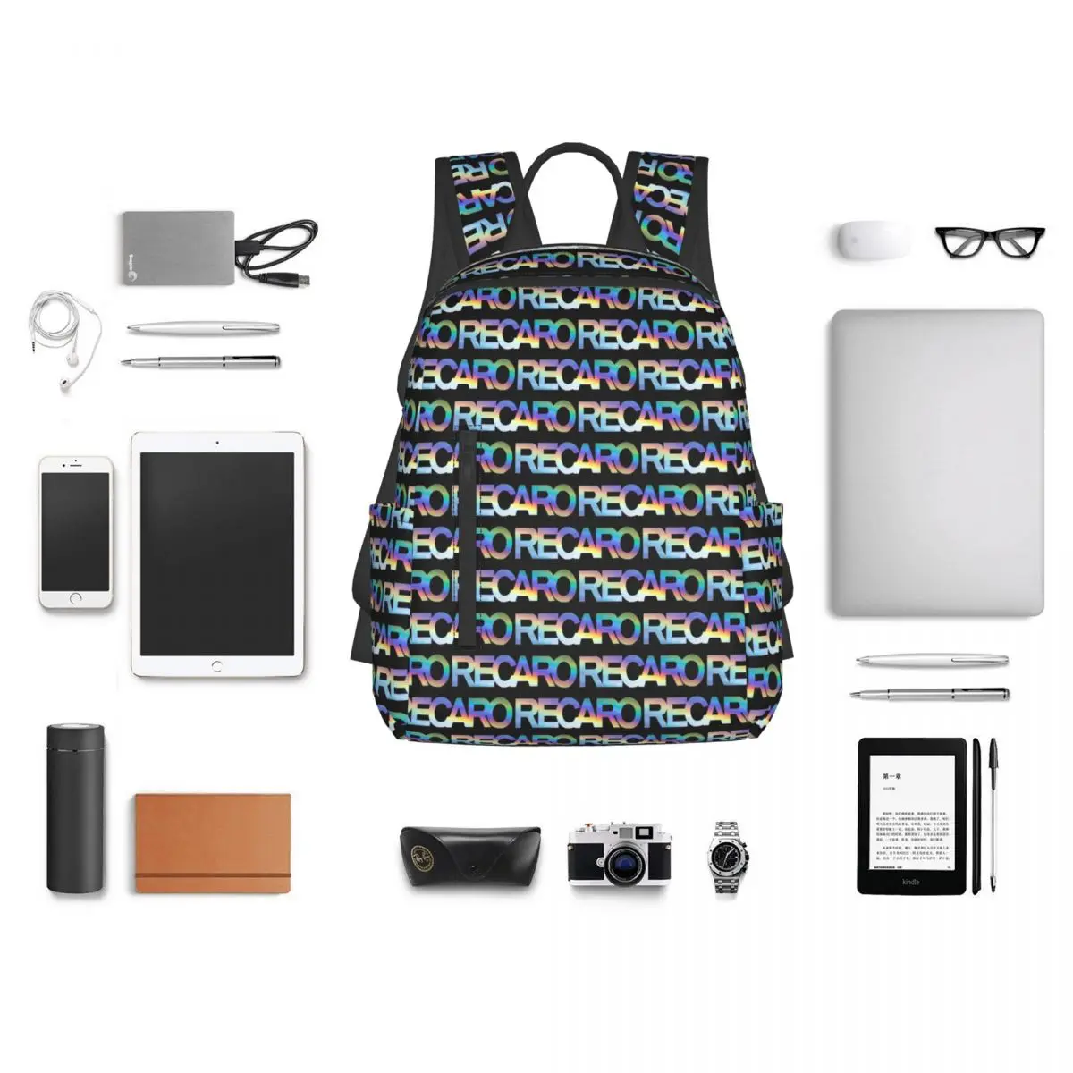 Recaro Houndstooth Logo Backpack Student BookBag Kids School Bag Computer Shoulder Bags Men Women view 4