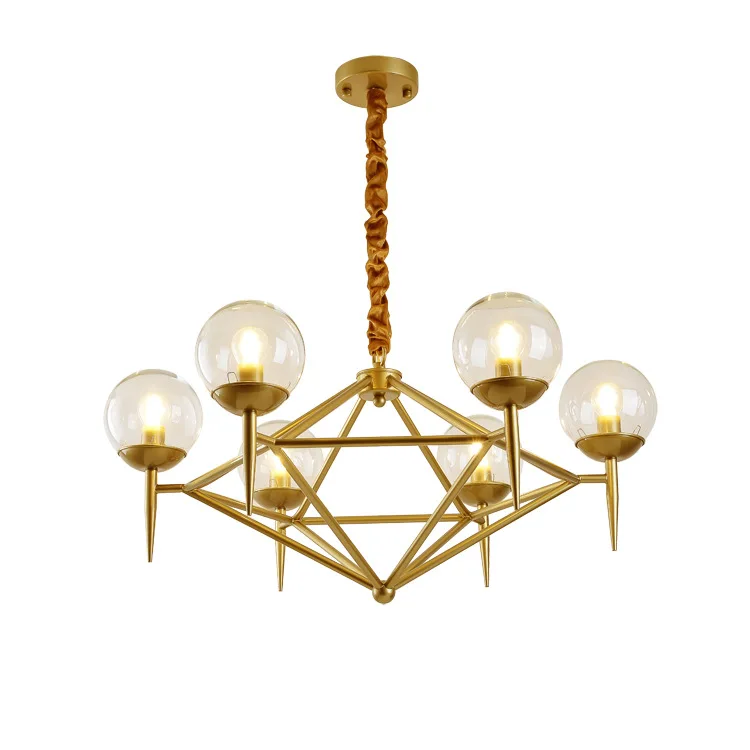 Nordic post-modern living room European and American style simple and creative personality art glass chandelier