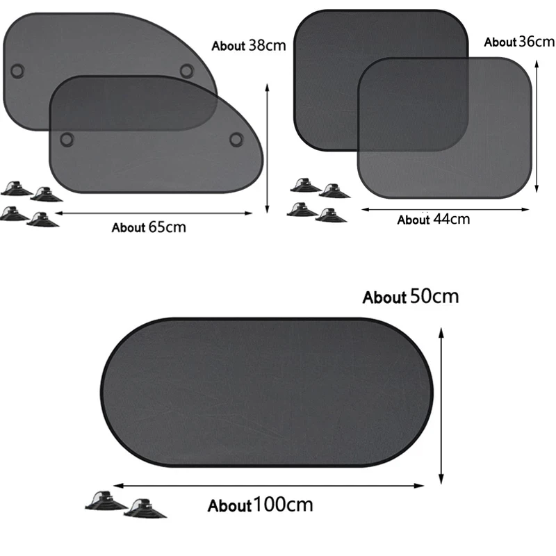 

Car Suction Cup Mesh Cover Car Interior Curtain Suction Cup Type Sun Side Window Sun Block Car Window Shading Sun Protection