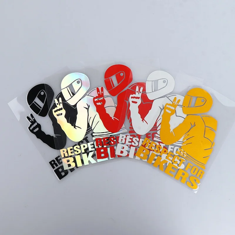 1pcs 15x11CM Respect for Bikers Stickers Car Decals Motorcycle Vinyl Stickers Auto Decoration Reflective Waterproof Stickers