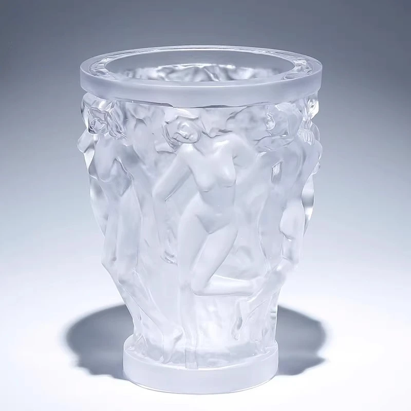 Premium-Kristallvase mit Antiker Glasiertechnik, Farbige Glasur, Blumenvase, Mollige Dame, Wohndekor-Ornamente, Hochwertige Geschenke