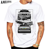 New Summer Men Short Sleeve Drive The Classic Germany EUDM - E34 M5 -  Classic T-Shirt Vintage Boy Casual Tops Man White Tees