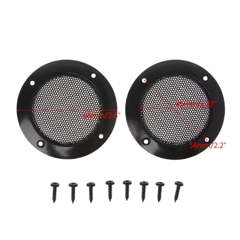 2 SZTUK 2  Czarny Głośnik Samochodowy Grill Mesh Obudowa Netto Pokrywa Ochronna Głośnik