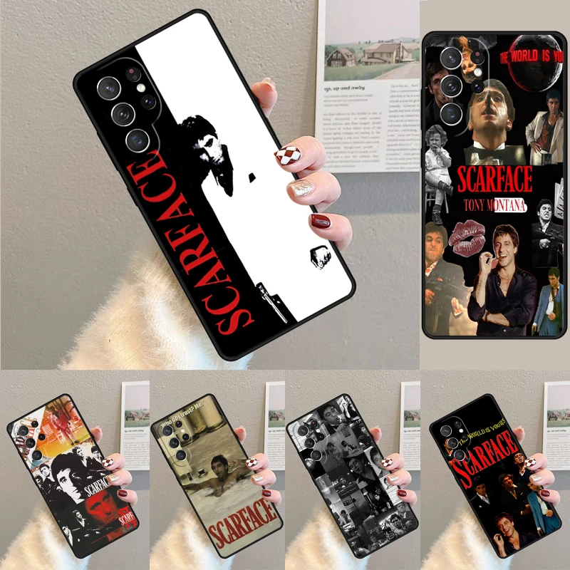 Cover For Samsung Galaxy S24 Ultra S21 S22 S8 S9 S10E Note 10 20 Plus FE S23 Scarface 1983 film Al Pacino Phone case Coque