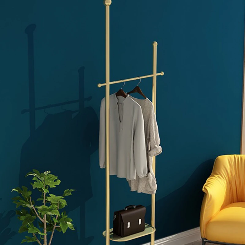 Modern Minimalist Metal Coat Rack Hat Stand Floor Hanger Bedroom Living Room Hanging Clothes Light Luxury