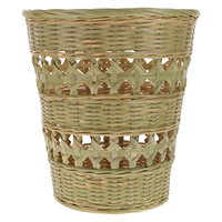 1pc Bamboo Woven Trash Can Seagrass Storage Baskets Office Woven Waste Eco Friendly Wear Resistant Material Retro Style