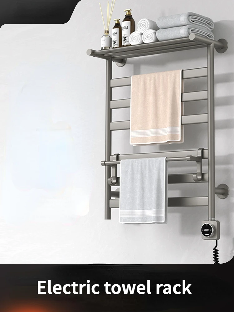 Towel Warmers Intelligent Electric Towel Rack New Household Toilet Drying Rack Heating Non-punching Carbon Fiber Energy-saving