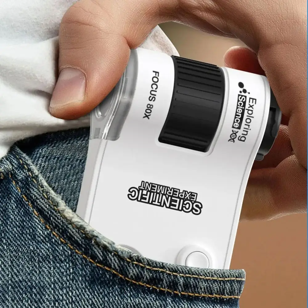 

10-80x Zoom Magnifying Glass Clear Large Screen Photo and Video Recording Handheld Microscope Durable Flashlight