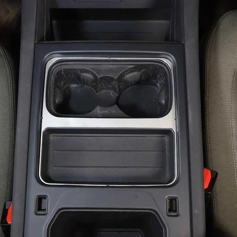 

For Land Rover Defender 90 110 130 2020-2024 Interior Accessories Silver Car Central Control Water Cup Holder Frame Cover Trim