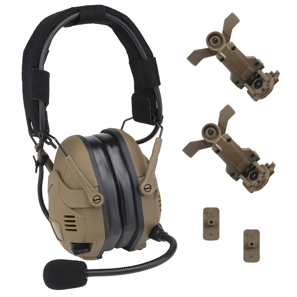 

Tactical Shooting Bluetooth Headset Sound Pickup Noise Reduction Earmuffs Fit ARC and M-LOK Rail Airsoft Hunting Headphone