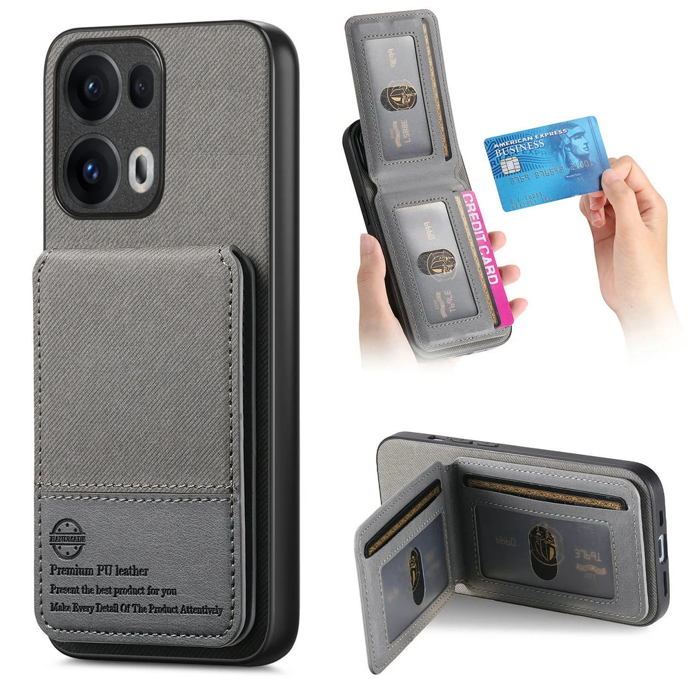 

Pop For OPPO Reno 14 Pro 5G 2025 Card Back Case Anti-theft Leather 360 Protect Reno 13 Pro Case Reno13 F 13 FS 13FS 14F Phone Co