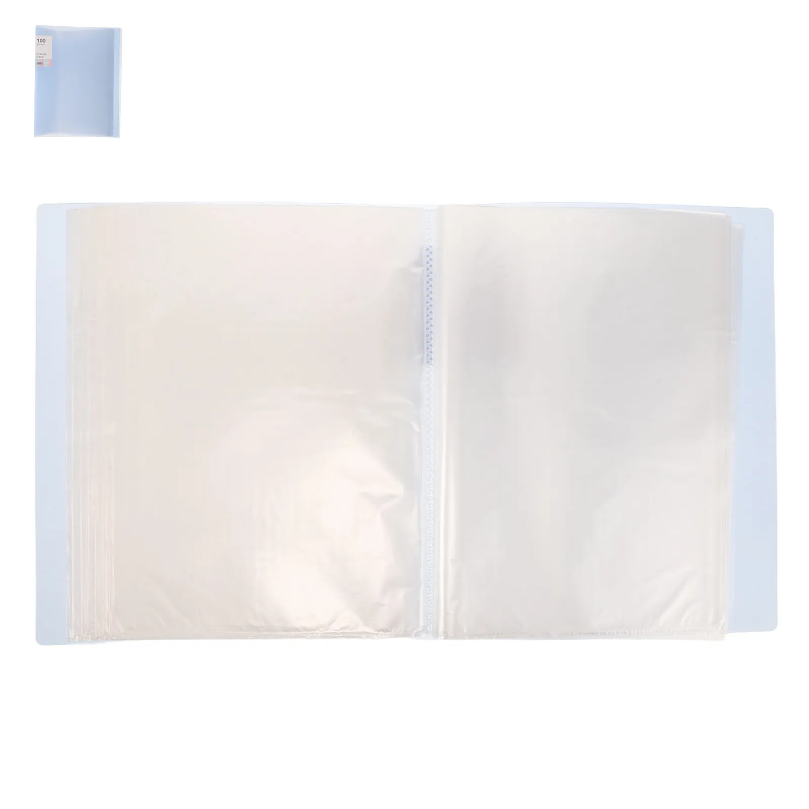 Reliure de présentation A4 avec 100 pochettes en plastique, protège-feuilles transparents pour documents, classement de bureau, dossier transparent
