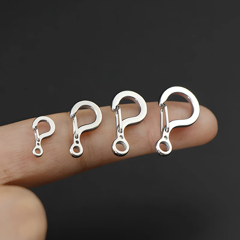 1Pc Small Mini 12MM To 23MM 316 Stainless Steel Spring Snap Hook Quick Release Carabiner Clasp Outdoor FOB EDC Tool Key Ring.