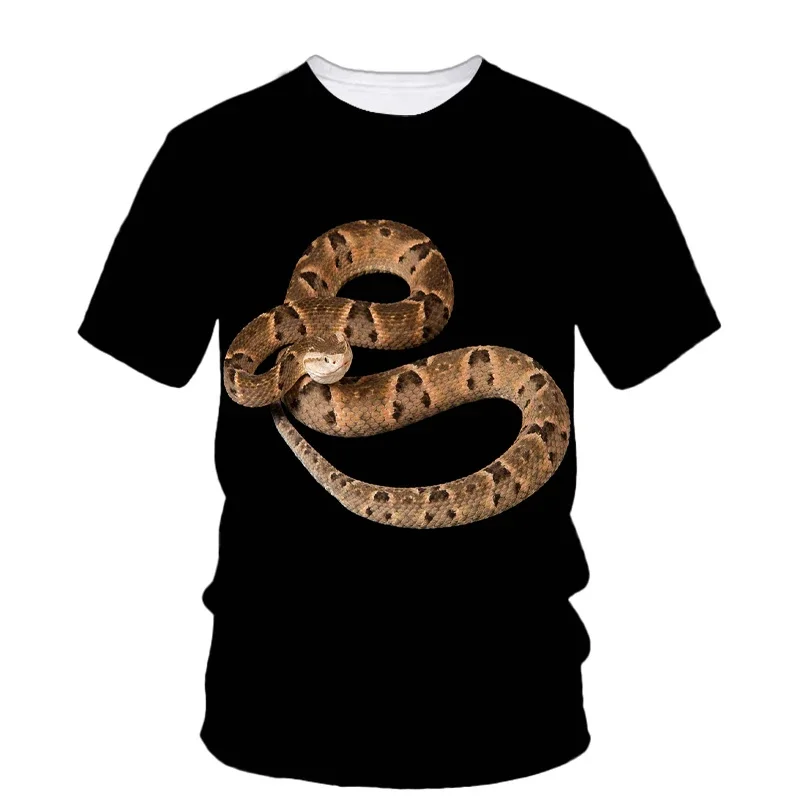 3D Print Scary Snake T Shirt Men Python Animal Graphic Tees Summer Street Women O-Neck Tops Loose Fashion Harajuku T-Shirts