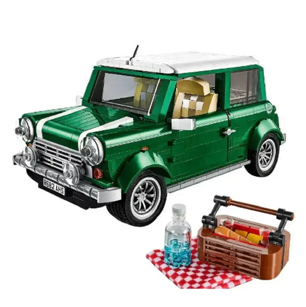 Green MINI Cooper MK VII Car Building Blocks Bricks Compatible 10242 Birthday Christmas Gift Automobile Model Toys