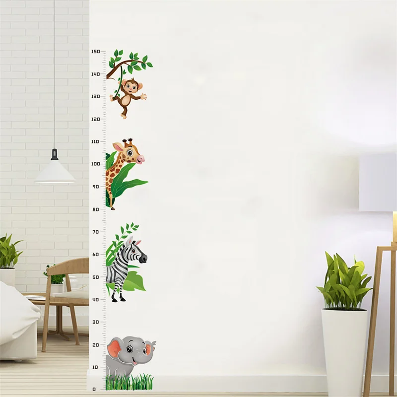 Cartoon Height Measure Wall Sticker For Kids Rooms Child Growth Ruler Stickers Gauge Growth Chart School Decals Nursery Bedroom