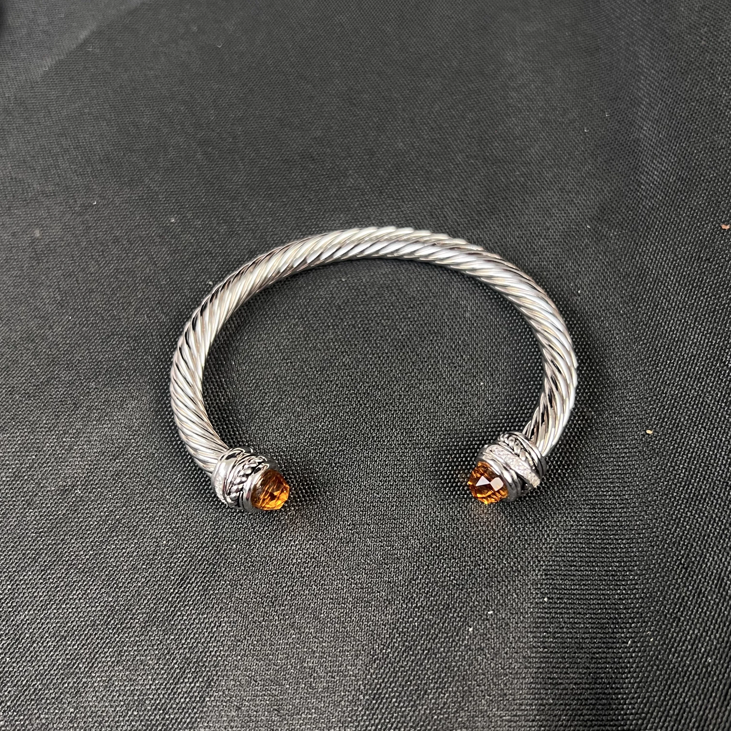 S925 الفضة الاسترليني الجديدة 7 مللي متر الدورية رئيس كريستال الحفر سوار محايد موضة الاتجاه الرجعية الكلاسيكية شخصية المجوهرات الفاخرة