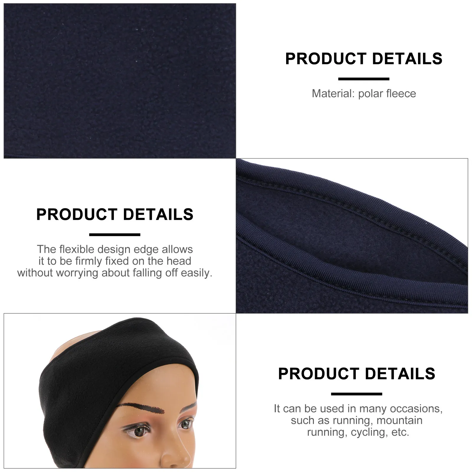 2Pcs Warm Headband Cold-Proof Ear Warmer Full Cover Sports Headband Running Cycling Earmuffs Ear Muffs Sports Heawraps