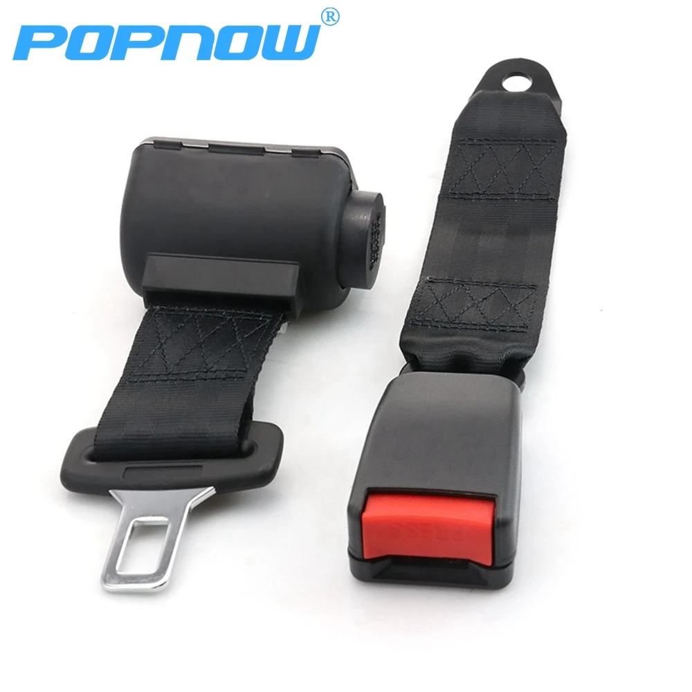 Universal Retractable Semi-closed Two-Point Seat Belt Lap Auto  Car Safety Adjustable Seatbelt Set Kit For Cars Bus Truck Black