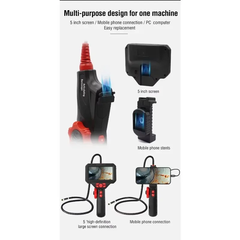 

2026 Endoscope Camera 10mm Goose Tube Probe Building Borescope Camera With LED Light For Sewera,Pipeline Drainage,HVAC,Elect