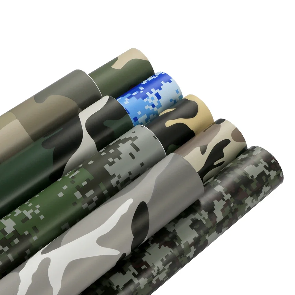 

50x200cm Camouflage Adhesive PVC Vinyl Film Car Wrap Army Military Camo Woodland Digital Sticker Vehicle DIY Decal Accessories