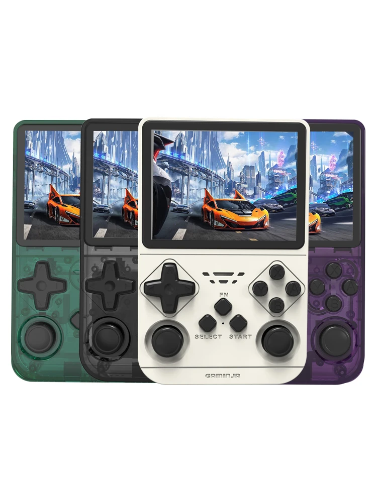 GAMINJA Neue Open-Source-Retro-Handheld-Videospielkonsole mit integriertem 64-GB-Kartenemulator für PS1/PSP/DC/N64/SS, 3,5-Zoll-IPS-Bildschirm