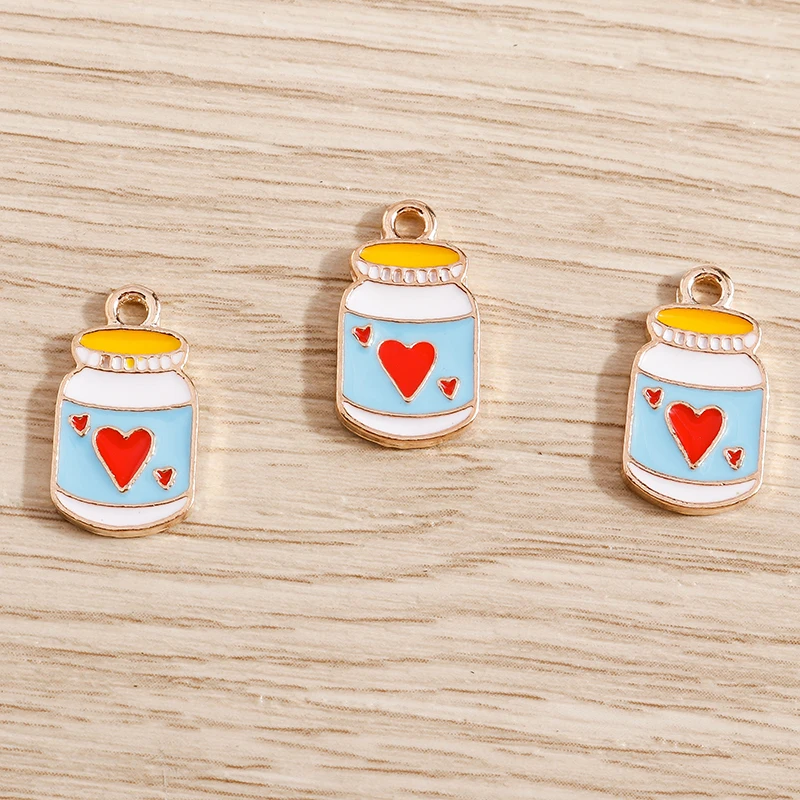 Tusember 10 Stück Niedliche Lebensmittel-Eiscreme-Wein-Anhänger, Emaille-Milch-Trink-Charms für Ohrhänger, Armbänder, Halsketten und Schmuckherstellung – Detail 5