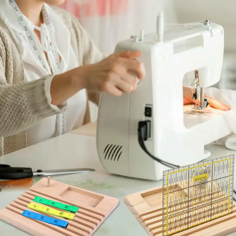 Quilting Wooden Sewing Ruler Rack Organizer Stand Wooden space saving Thread Holder Patchwork Ruler Rack Holder  for Home