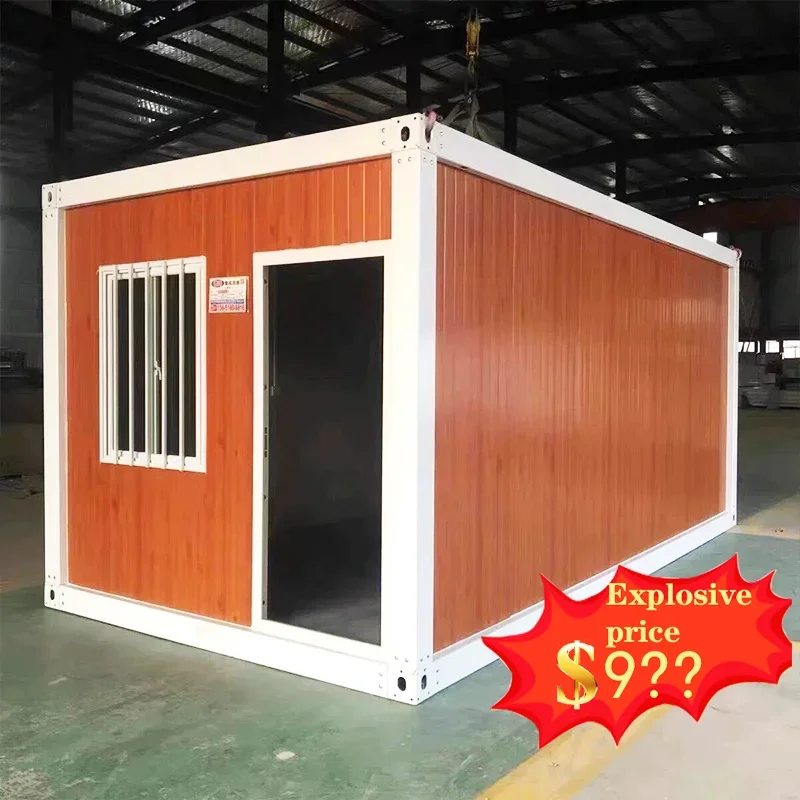 

Best Selling 20ft Prefabricated Office Foldable Portable Prefab Wood-grain Folding Container Camp