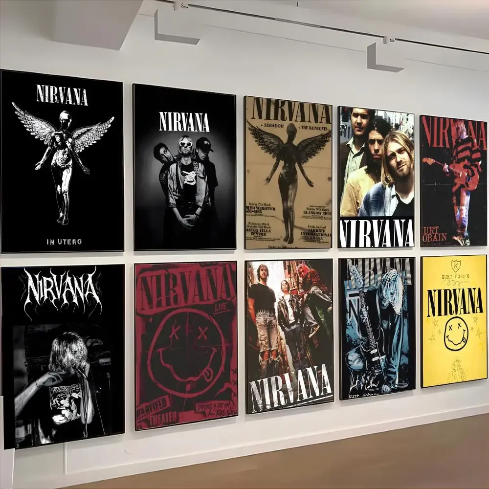 grunge vintage rock band N-Nirvana Poster retro art restaurant bar decoration