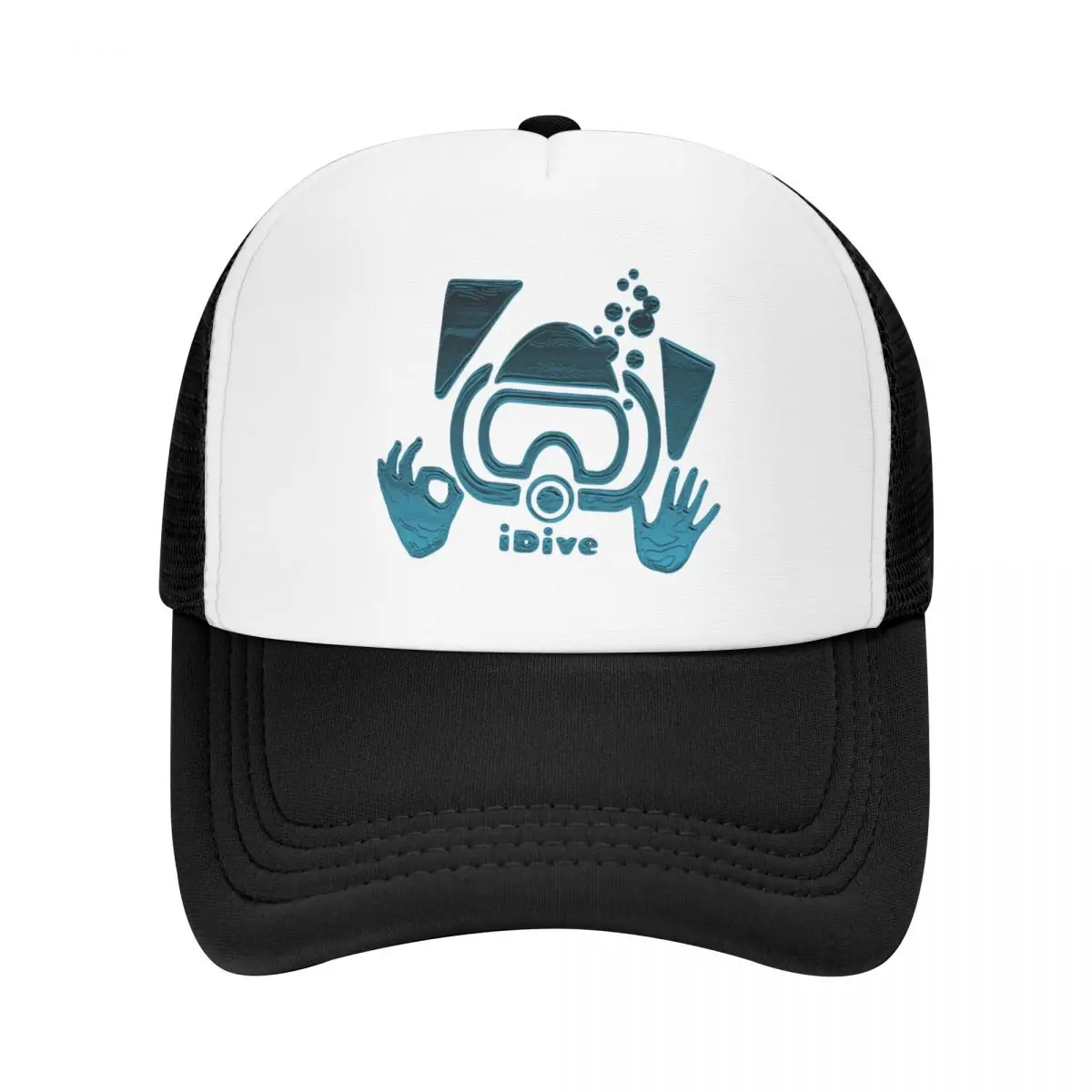 Custom Classic Scuba Dive Aqua Blues IDive OK Baseball Cap Men Women Adjustable Trucker Hat Sports