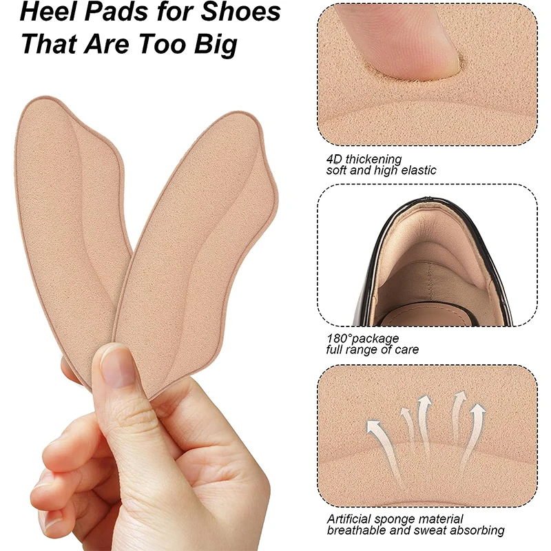4 Pair Self Adhesive Heel Pad for High Heel Sneakers Pain Relief Adjustable Heel Sticker Protector