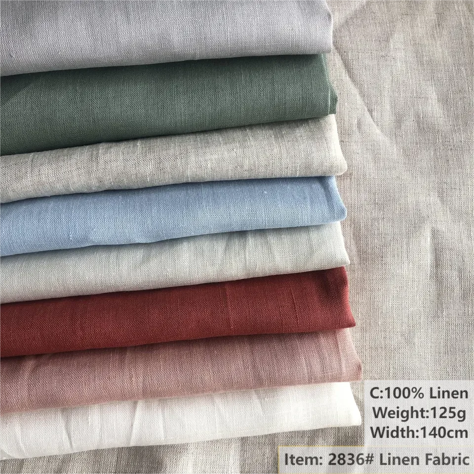 Thin Navy 17x21s 125g Natural Organic Pure linen fabric by meter for shirt woman garment