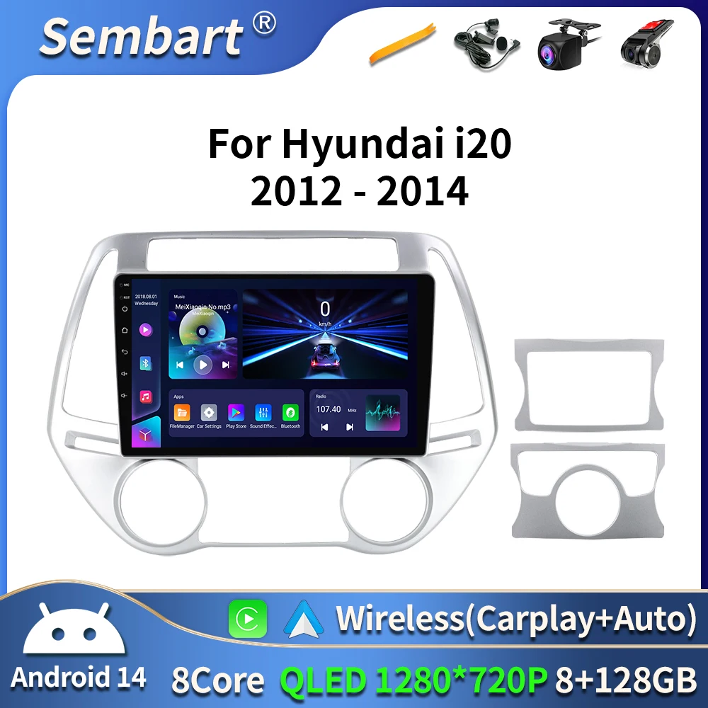 

Android 14 Carplay Auto Multimedia Player Car Radio For Hyundai I20 2010 2012 2013 2014 DSP Autoradio GPS Stereo 2din Head Unit