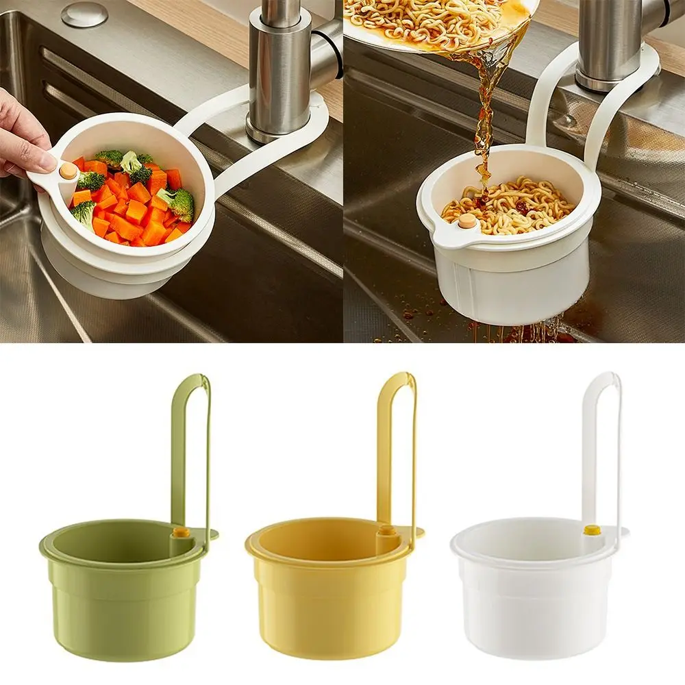 New Push-type Kitchen Sink Filter Basket Anti-leakage Versatile Drain Bowl Separate Hanging Bag Grid Racks